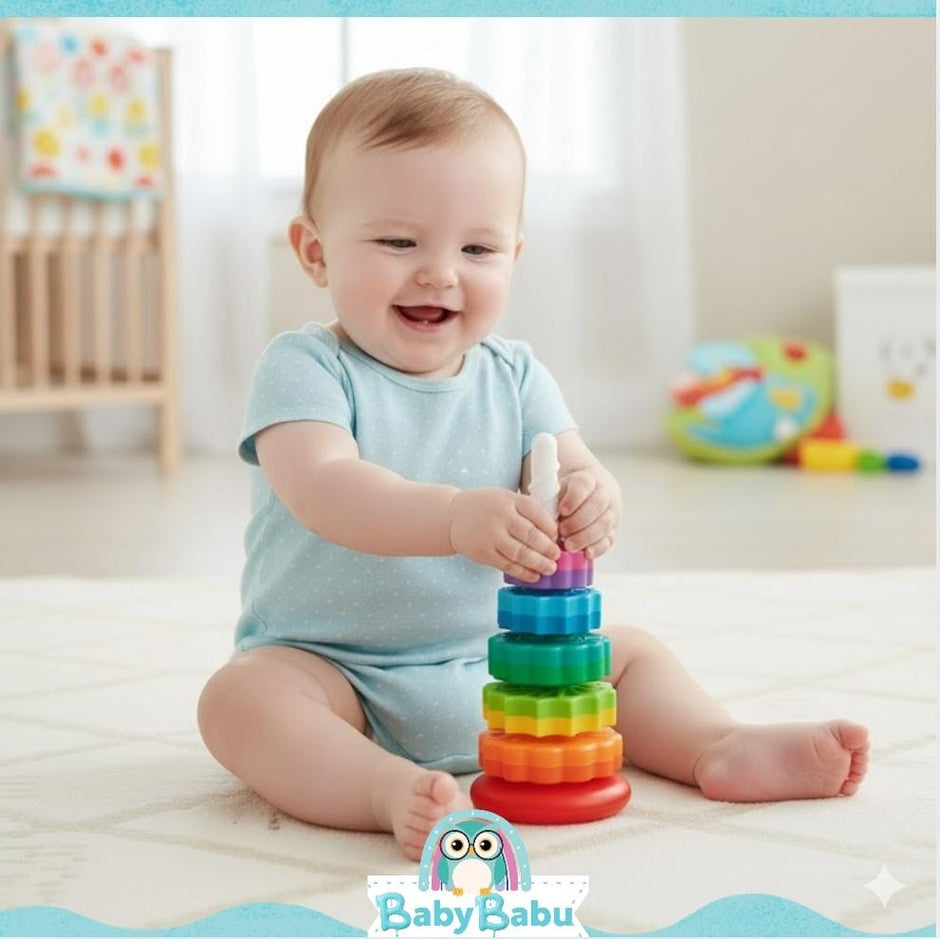 Juguete De Varilla y Discos Giratorios Arcoíris