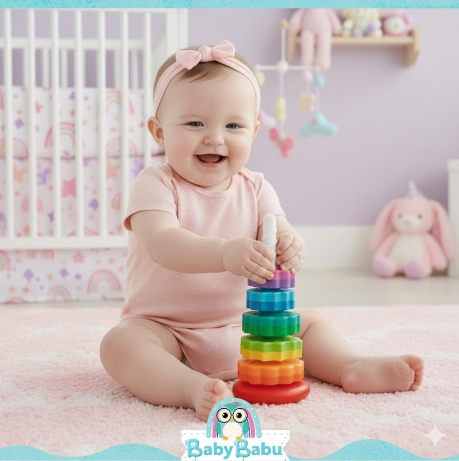 Juguete De Varilla y Discos Giratorios Arcoíris