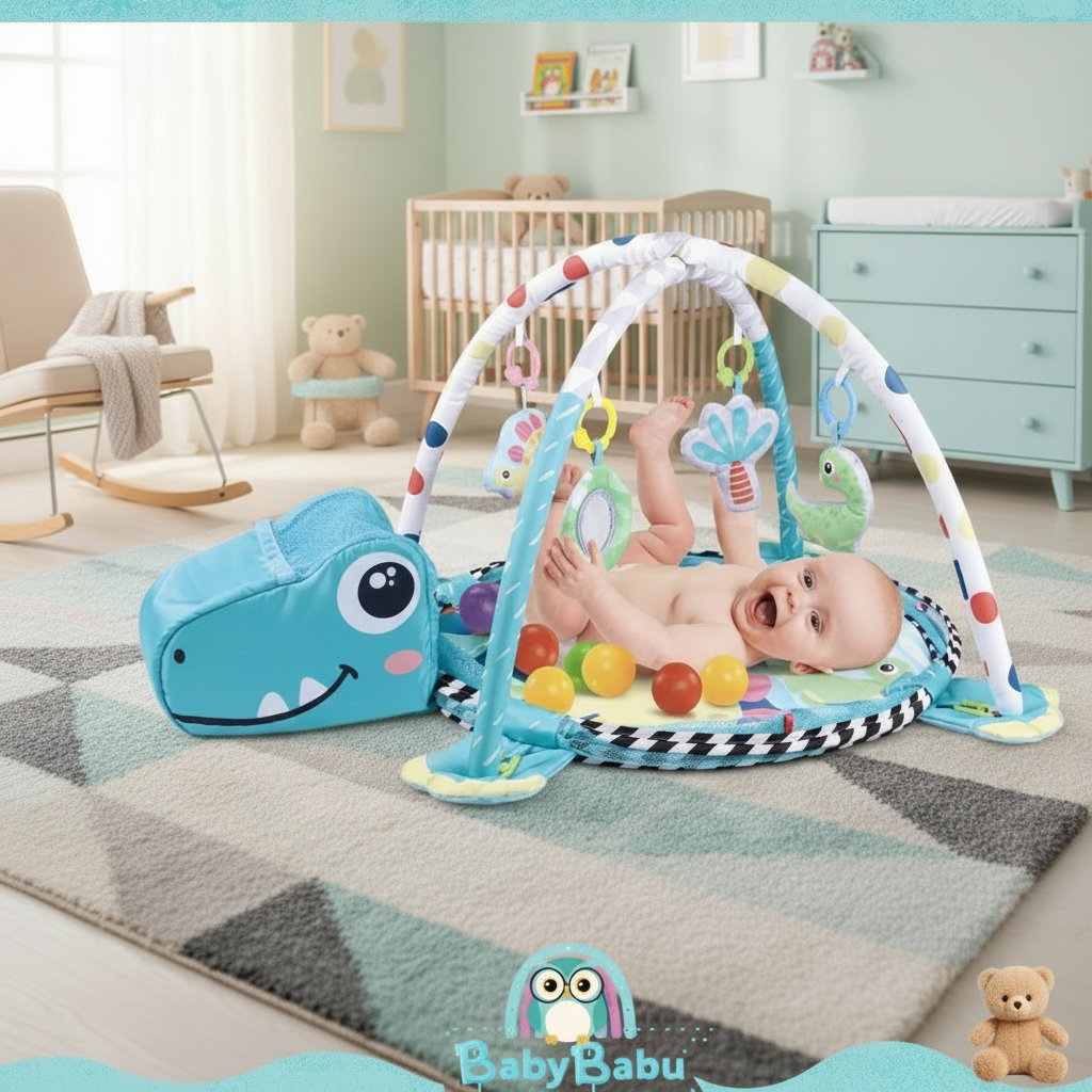 Bebé acostado con objeto en esquina