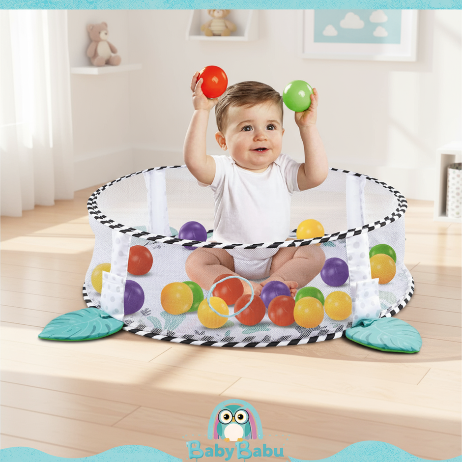 Centro de Actividades Dinosaurio 4 en 1 - Gimnasio y Piscina de Pelotas